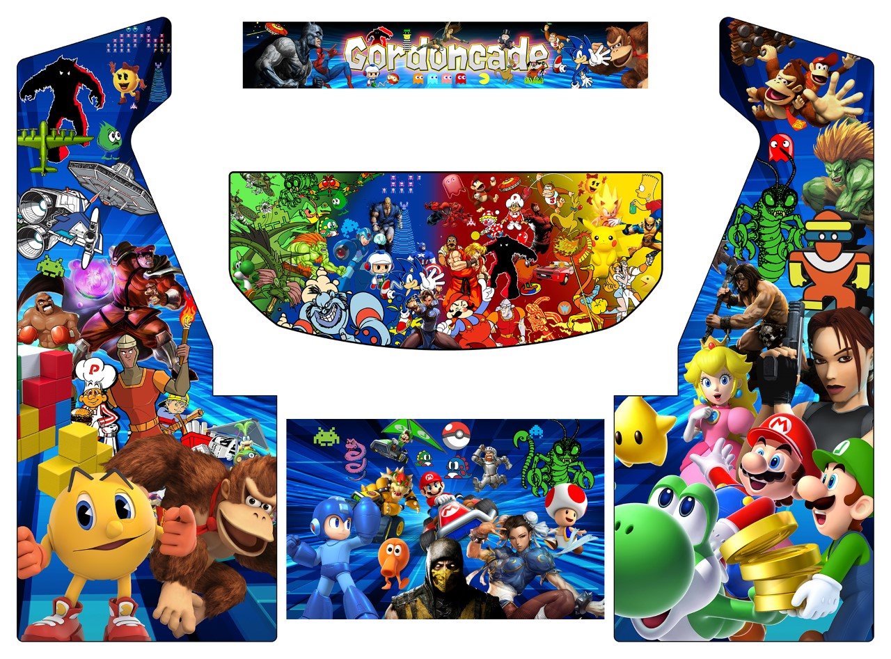 Arcade Collage w 4 Color Control Panel