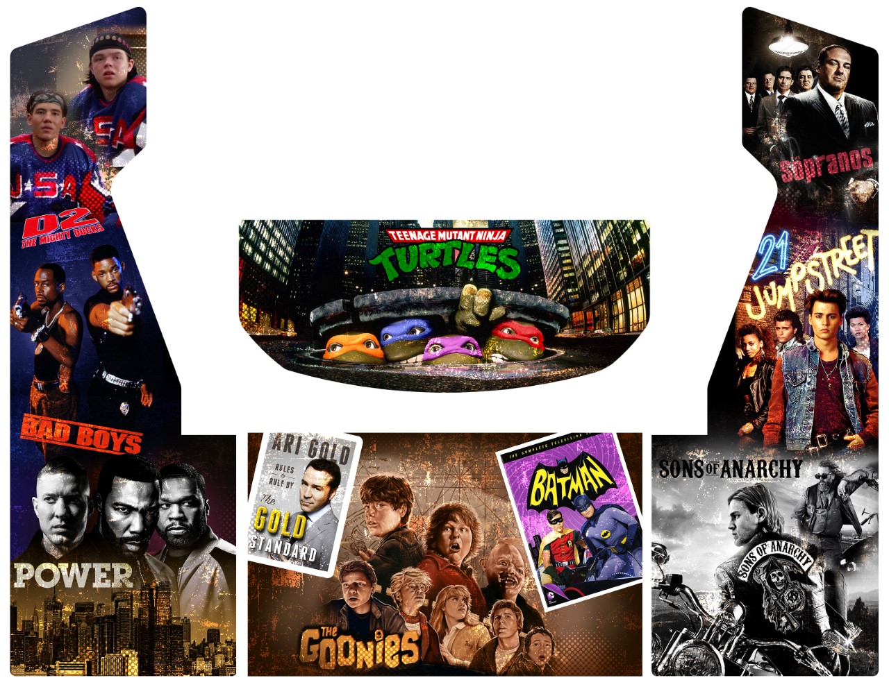 TMNT with Iconic TV shows movies 1
